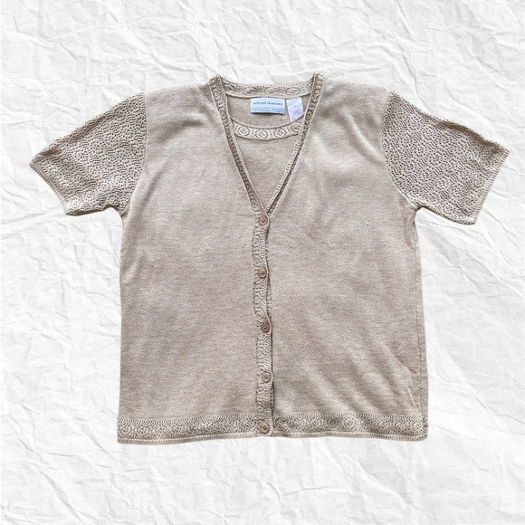 3/$15 Alfred Dunner Tan Button Down Shirt - Picture 1 of 1